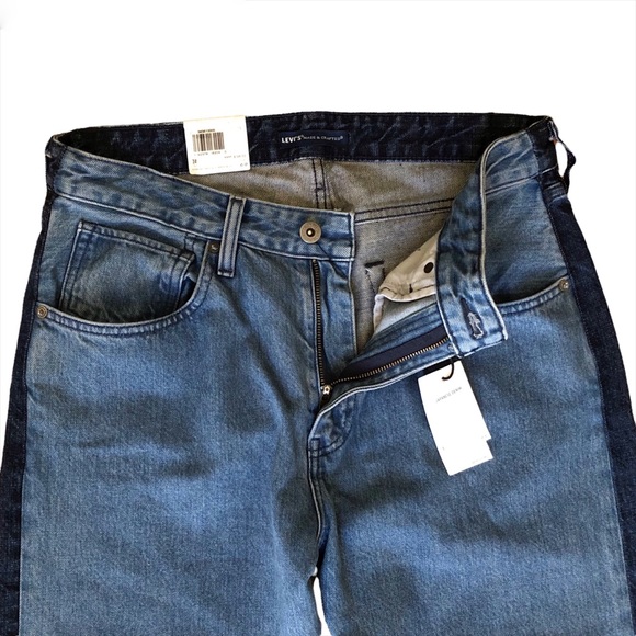 Levis Made & Crafted Slim Crop Fit Big E Japanese Denim Two Tone Jeans 30 NWT - Picture 2 of 12